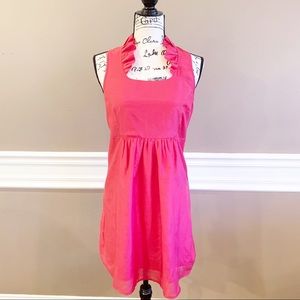Esley Ruffle Neck Sleeveless Dress, Size Small
